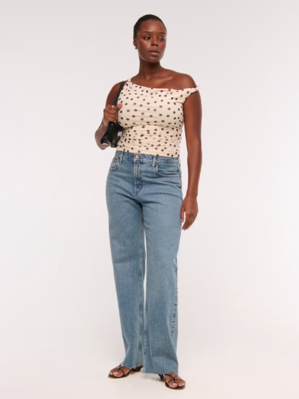 Abercrombie & Fitch High Rise 90s Relaxed Frayed Hem Jean, Sz 27 - Picture 2 of 6